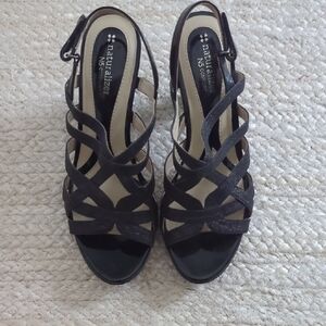 Naturalizer Elegant Black Strappy Heels